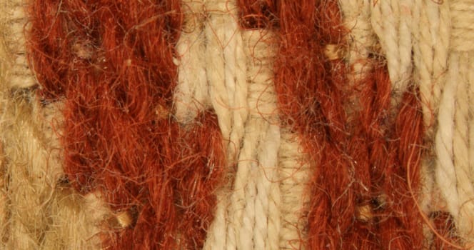 Fibers woven into a colorful fabric