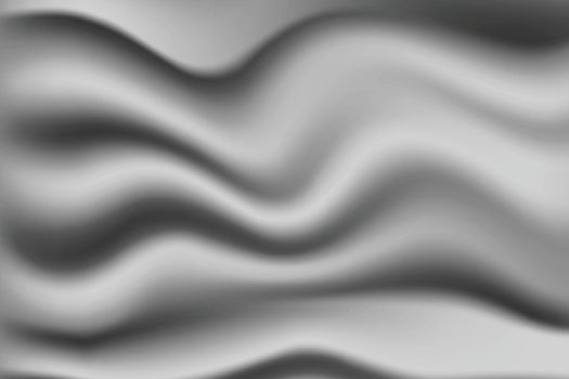 Silk grey background. Abstract vector pattern with copy space. Liquid wave texture, smooth drapery wallpaper. Wedding fabric, satin. Wavy design for banner, card, postcard, backdrop.