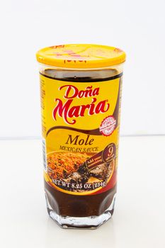 Calgary, Alberta, Canada. April 21, 2021. Mole brand Dona Maria, is a traditional marinade and sauce originally used in Mexican cuisine.