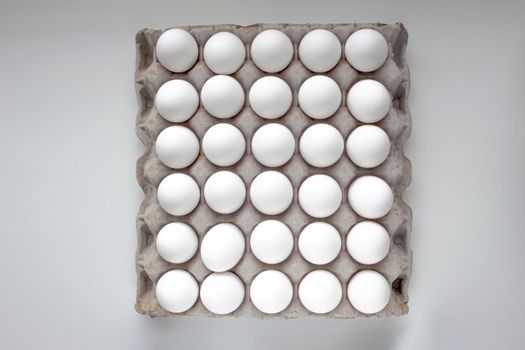Top view of a Package Cardboard Egg Holder Egg Tray with eggs