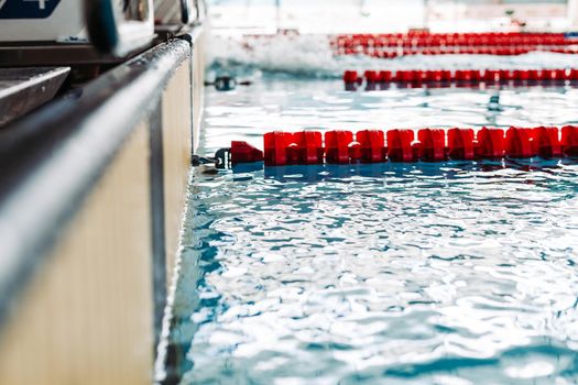 swimming pool ready for swimming competition.