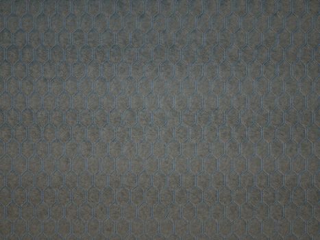 Leather stitched with blue hexagon or honecomb grey texture or background. 3d render, 3d illustration