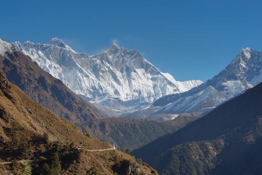 Everest, Lhotse and Ama Dablam summits. Everest base camp trek in Nepal