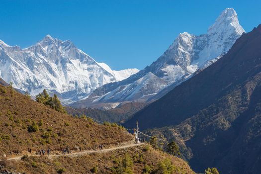 Everest, Lhotse and Ama Dablam summits. Everest base camp trek in Nepal