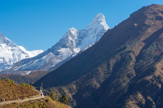 Everest, Lhotse and Ama Dablam summits. Everest base camp trek in Nepal