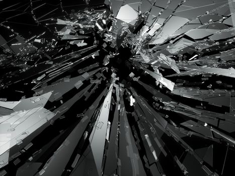 Bullet hole Cracked and Shattered glass . 3d rendering 3d illustration