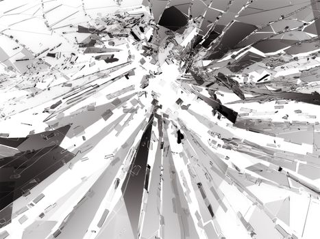 Bullet hole Cracked and Shattered glass . 3d rendering 3d illustration