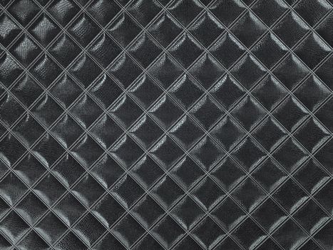 Alligator or crocodile black Leather. Square stitched texture or background with bumps. 3d render, 3d illustration