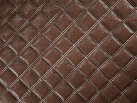 Alligator or snake brown Leather. Square stitched texture or background with bumps. 3d render, 3d illustration