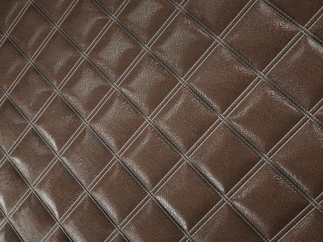 Alligator or crocodile brown Leather. Square stitched texture or background with bumps. 3d render, 3d illustration