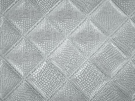 Alligator or crocodile Leather. Square stitched texture or background with bumps. 3d render, 3d illustration