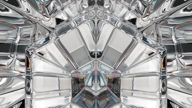 kaleidoscope Gemstone or shining diamond pattern background. 3d render, 3d illustration
