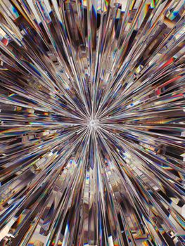 Gemstone or diamond texture closeup and kaleidoscope. 3d render, 3d illustration