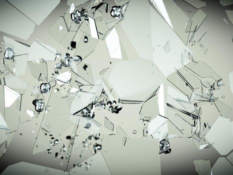 glass breaking and shatter with high resolution