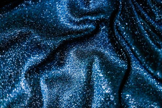 Luxe glowing texture, night club branding and New Years party concept - Blue holiday sparkling glitter abstract background, luxury shiny fabric material for glamour design and festive invitation