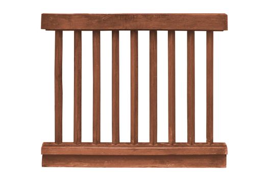 Wooden railing isolated on white, with clipping path.