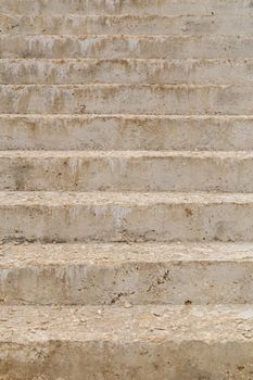 the base of the stairs after the cement has set - frontal full frame view.
