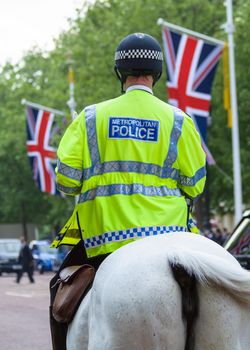 LONDON, UK - CIRCA APRIl 2011: Mounted police officer on the Mall.