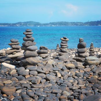 The island has beautiful stone located in Thailand.