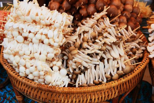 Healthy barbecue tasty mushroom appetizers.