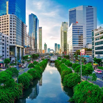 Bangkok - June 14: The capital of Thailand, with many office buildings. Chongnonsee area., Thailand on June 14, 2013.