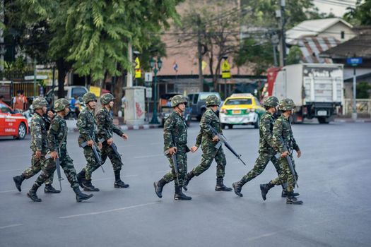 Bangkok, Thailand 23 May 2014: The military coup of Thailand and terminate the reunion of the two groups. Conflicting political