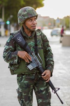 Bangkok, Thailand 23 May 2014: The military coup of Thailand and terminate the reunion of the two groups. Conflicting political