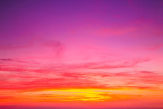 Colorful sky after the sunset. Evening sky background.