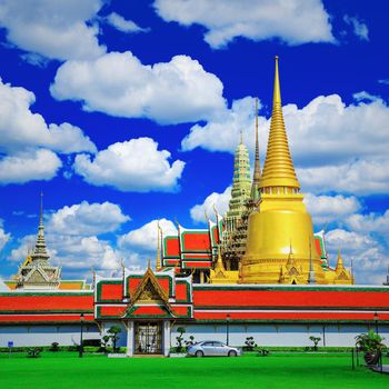 Wat Phra Kaew, Temple of the Emerald Buddha, Bangkok, Thailand.