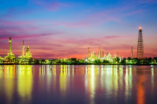 Oil refinery at twilight