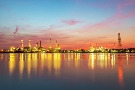 Oil refinery at twilight
