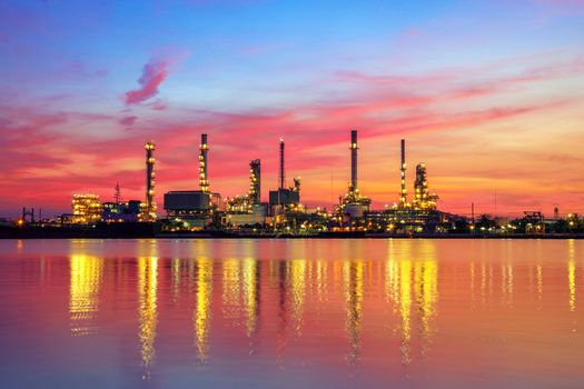 Oil refinery at twilight
