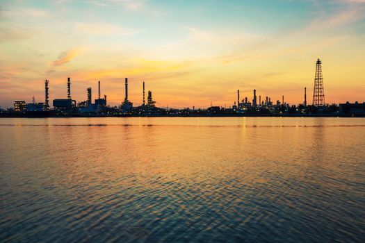 Oil refinery at twilight
