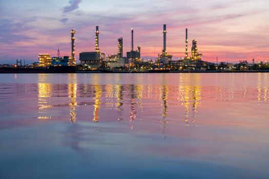 Oil refinery at twilight