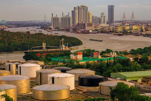 City of Industry Oil storage tanks, Bangkok Thailand