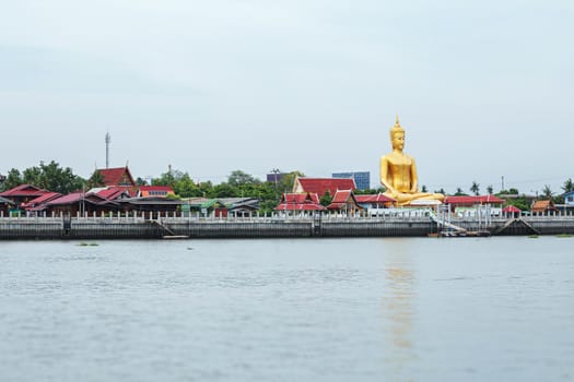 Chao Phraya river at Koh Kret ,Nonthaburi ,Thailand .