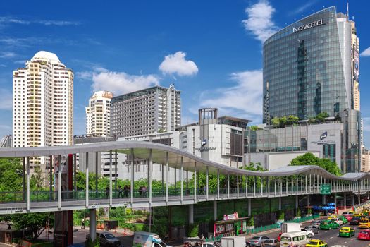 BANGKOK, THAILAND -22 Oct 2016- Bangkok City. Area in front Central World. Economic center of Bangkok Thailand