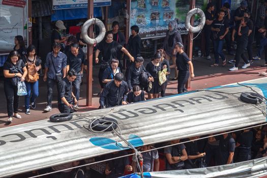 BANGKOK, THAILAND - 22 Oct 2016 - the khlong saen saeb in the city centre in Pratunam in the city of Bangkok in Thailand.