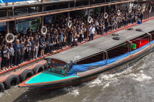 BANGKOK, THAILAND - 22 Oct 2016 - the khlong saen saeb in the city centre in Pratunam in the city of Bangkok in Thailand.