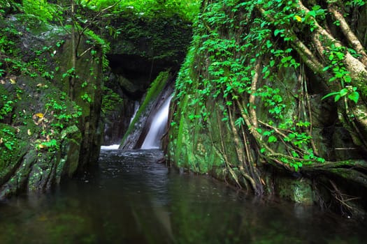 Waterfall with rain forest on mountain,Krok-E-Dok waterfall on mountain at Thailand National Park.