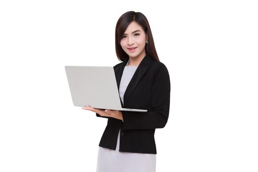 Young pretty business woman with notebook