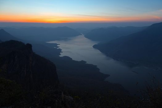 Mae Ping National Park at sunrise, Pha dang luang view point, Li, Lamphun, Thailand.