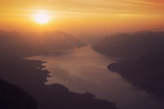 Mae Ping National Park at sunrise, Pha dang luang view point, Li, Lamphun, Thailand.