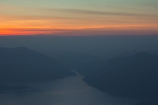 Mae Ping National Park at sunrise, Pha dang luang view point, Li, Lamphun, Thailand.