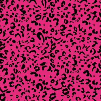 Abstract modern leopard seamless pattern. Animals trendy background. Pink and black decorative vector stock illustration for print, card, postcard, fabric, textile. Modern ornament of stylized skin.