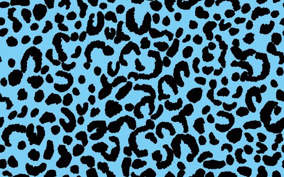 Abstract modern leopard seamless pattern. Animals trendy background. Blue and black decorative vector stock illustration for print, card, postcard, fabric, textile. Modern ornament of stylized skin.