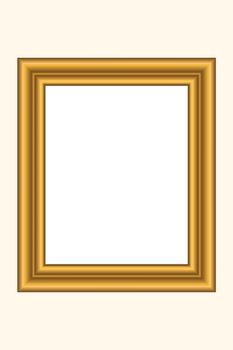 Squared golden vintage wooden frame for your design. Vintage cover. Place for text. Vintage antique gold beautiful rectangular frames for paintings or photographs. Template vector illustration.