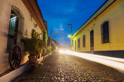 Colorful architecture of Suchitoto. Suchitoto, Cuscatlan, El Salvador.
