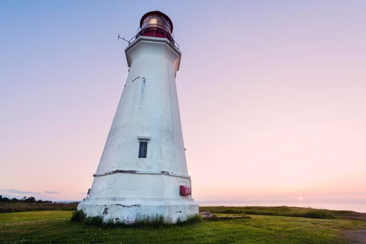 Low Point Lighthouse in Nova Scotia. Nova Scotia, Canada.