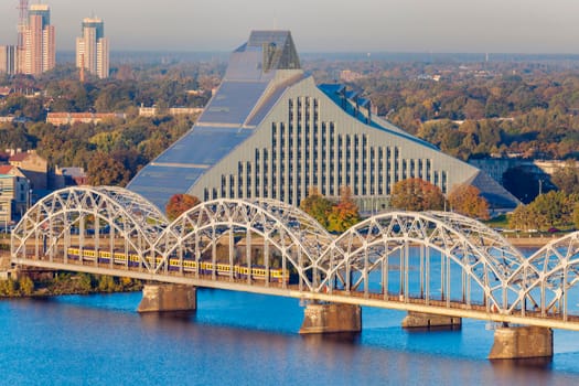 Railway Bridge in Riga. Riga, Latvia